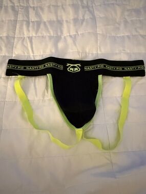 Nasty Pig Black with Neon Yellow Trim Jock